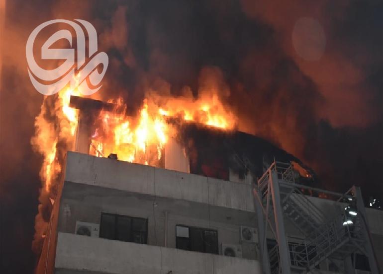 الدفاع المدني تكشف تطورات حريق بناية سكنية في بغداد