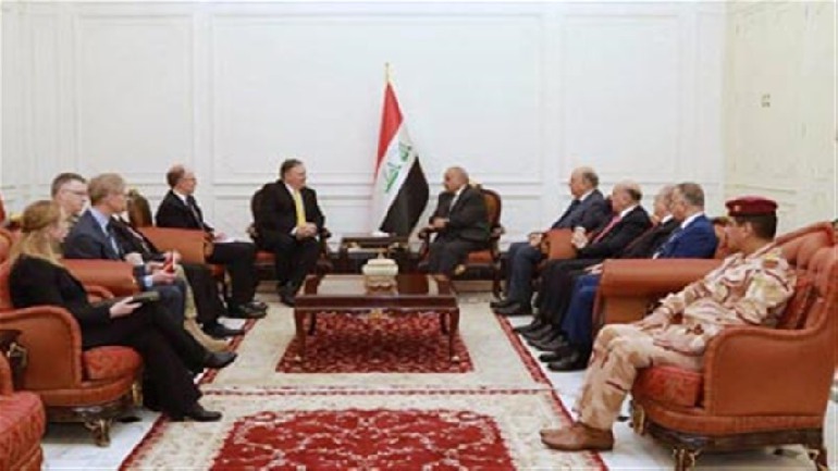 بومبيو يلتقي الرئاسات الثلاث والقوّات الأميركيّة  في زيارته العراق