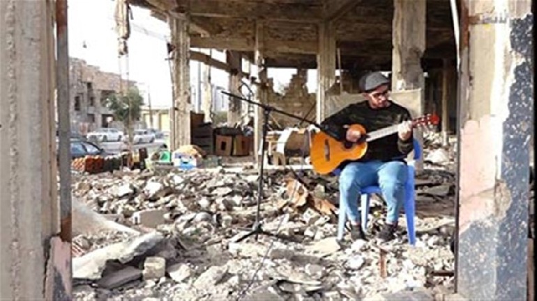 مهرجان  نرسم لنحيا  يُقام على رُكام الأبنية التي خرّبها إرهاب داعش  