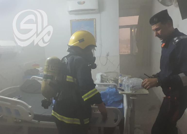 الدفاع المدني يخمد حريقاً اندلع داخل مستشفى في بابل