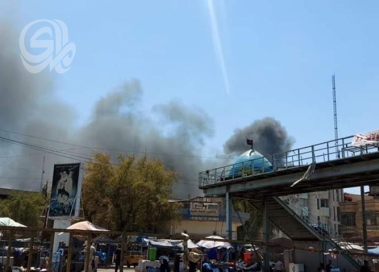 فرق الدفاع المدني تسيطر على حريق الشورجة في بغداد